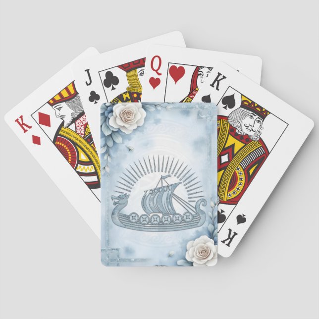 Baralho Quadro Floral com Rosa e Design Celta. (Verso)