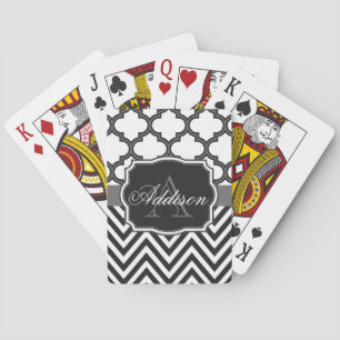 Baralho Quatrefoil Chevron Monograma