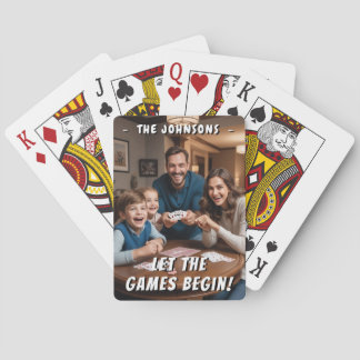 Baralho Que comecem os jogos! Foto personalizada da famíli