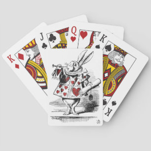 Baralho Rabbit branco com corações vermelhos Alice no Pa