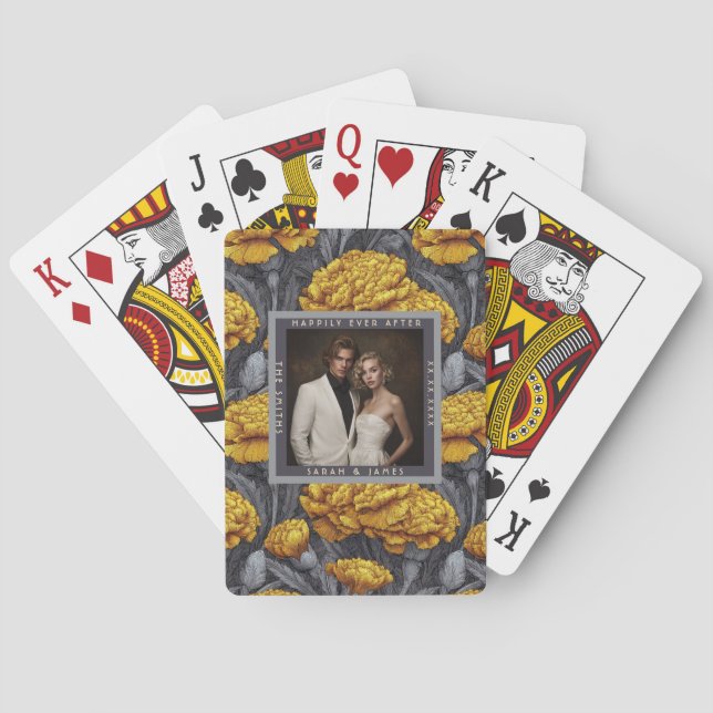 Baralho Radiant Custom Carnation Themed City Wedding (Verso)