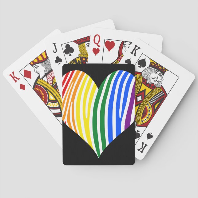Baralho Rainbow Zebra Stripes Heart (Verso)