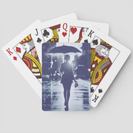 Baralho Rainha dos Guarda-chuvas Silhouette Poker Jogando 