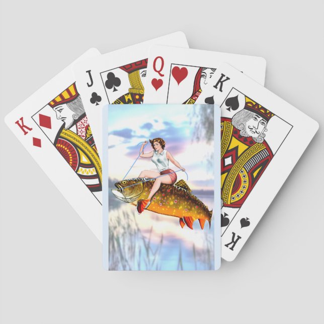 Baralho Rapariga de Pinup de Truta Brook (Verso)