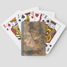 Baralho Raparigas Andando Donkeys na Praia (Israelenses do