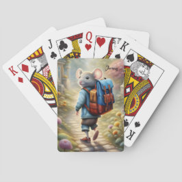 Baralho Rapaz giro a caminho da escola, personalizado