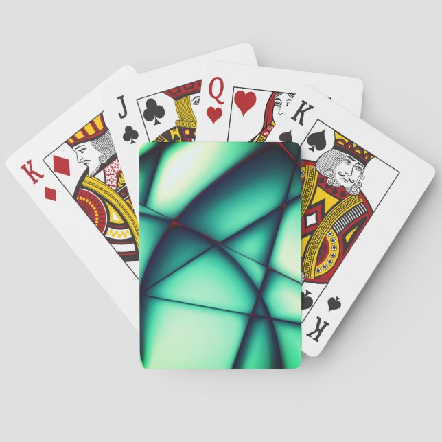 Baralho Recortes sem forma erguidos, verde a bege esverdea (Verso)