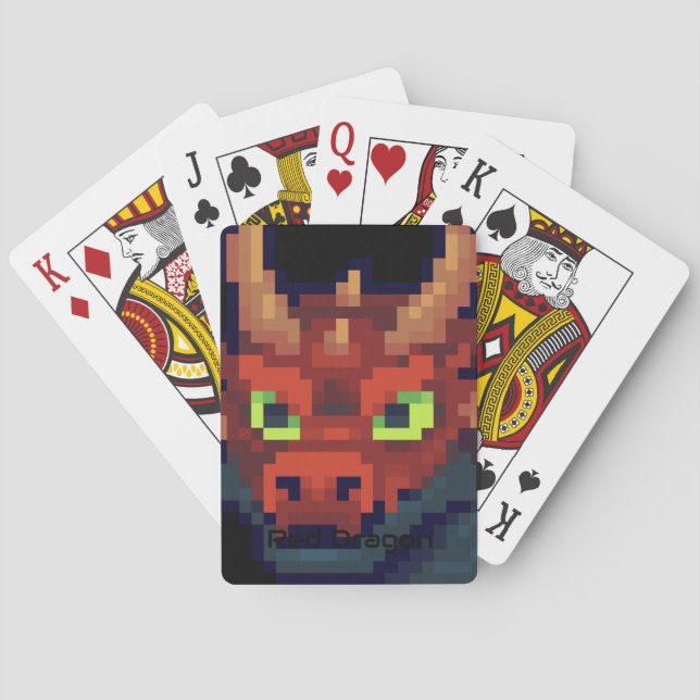 Baralho Red Dragon Pixel Art speelkaarten (Verso)