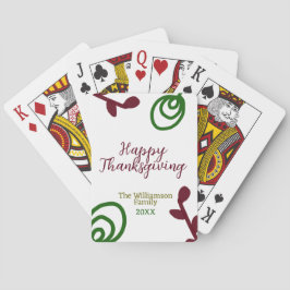 Baralho Red green happy Thanksgiving floral leaf fall
