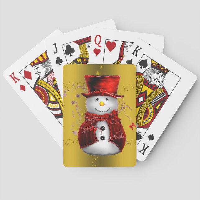 Baralho Red Snowmen no Dourado (Verso)
