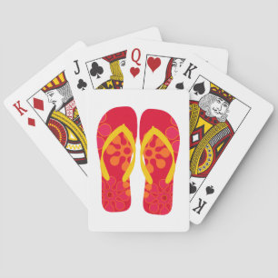 Baralho Red Summer Beach Party Chinelos Jogando Cartões