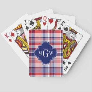 Baralho Red White Blue Preppy Madras Monograma