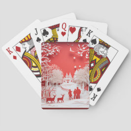Baralho Reindeers 3D e Pessoas na aldeia