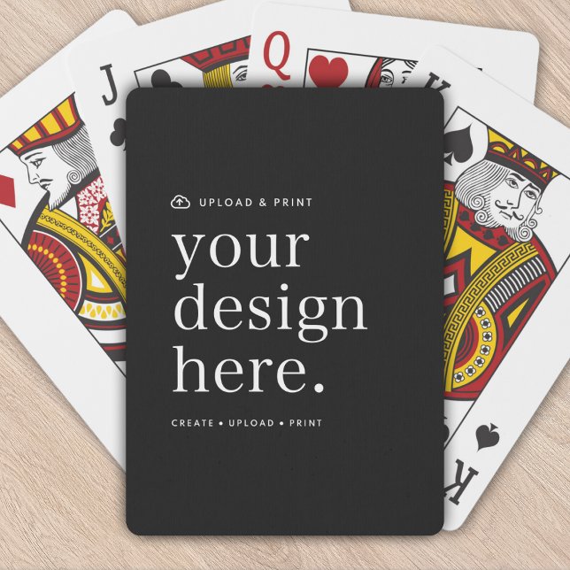 Baralho Reproduzindo Cartões Carregando seu Design (Possibilities are endless with this fully editable stylish black poker playing cards template.)