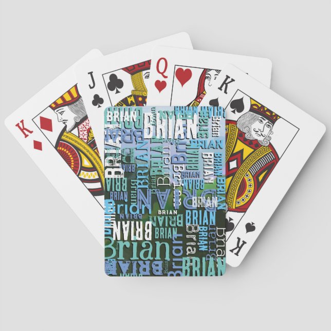 Baralho Reproduzindo Cartões com Padrão de Nome Personaliz (Verso)