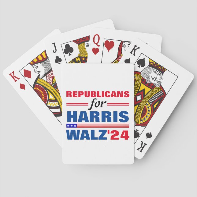 Baralho Republicanos por Harris Walz Red Blue (Verso)
