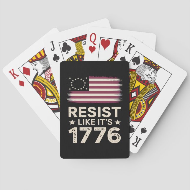 Baralho Resiste como se fosse 1776 bandeira conservadora a (Verso)