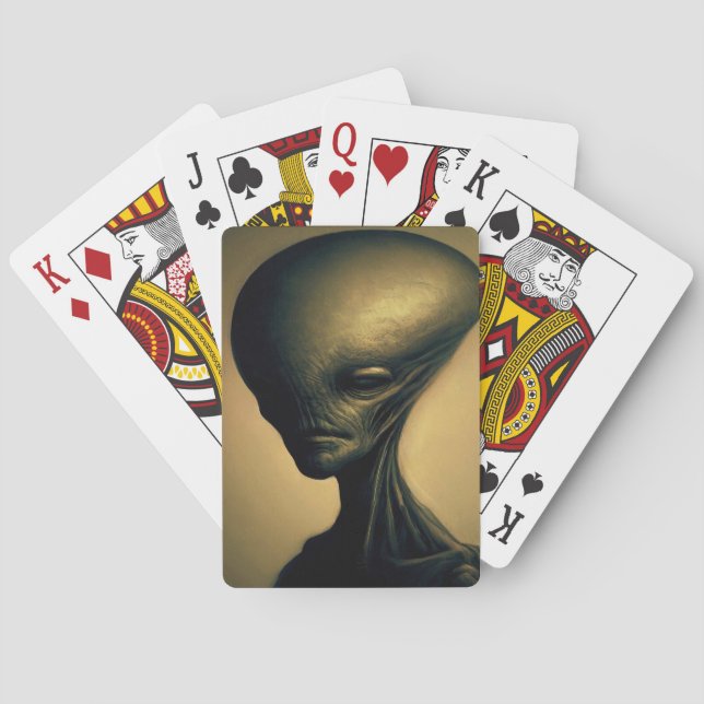 Baralho Retrato de Alienígena desenhado à mão (Verso)