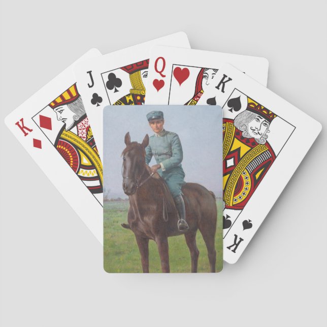 Baralho Retrato de Attilio Triboletti (Soldado de Cavalari (Verso)