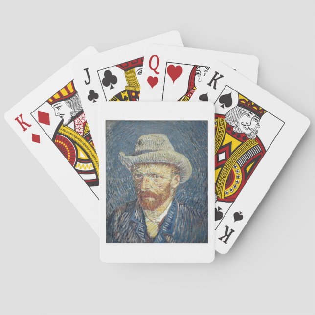 Baralho Retrato de auto de Vincent van Gogh | com chapéu (Verso)