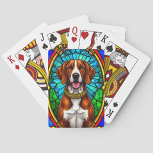 Baralho Retrato de Cão Majestoso com Moldura Dourada Luxuo