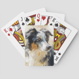 Baralho retrato de cão pastor australiano