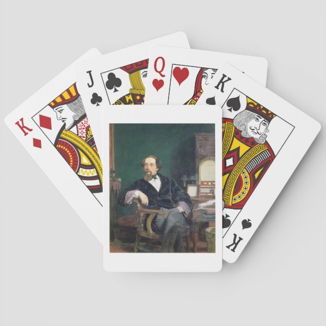 Baralho Retrato de Charles Dickens (óleo na canvas) (Verso)