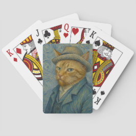 Baralho Retrato de Gato ao Estilo Van Gogh Paródia de Arte