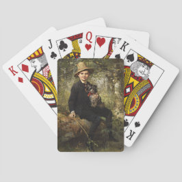 Baralho Retrato de um Menino com Cachorro em Floresta (Kna