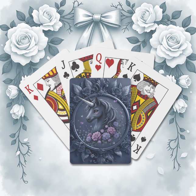 Baralho Retrato de Unicórnio Escuro em um Quadro Redondo (Criador carregado)
