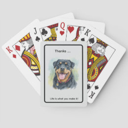 Baralho Retrato personalizado de Rottweiler de estimação e