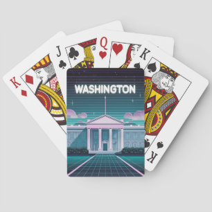 Baralho Retro 80s LoFi Synthwave White House Washington DC