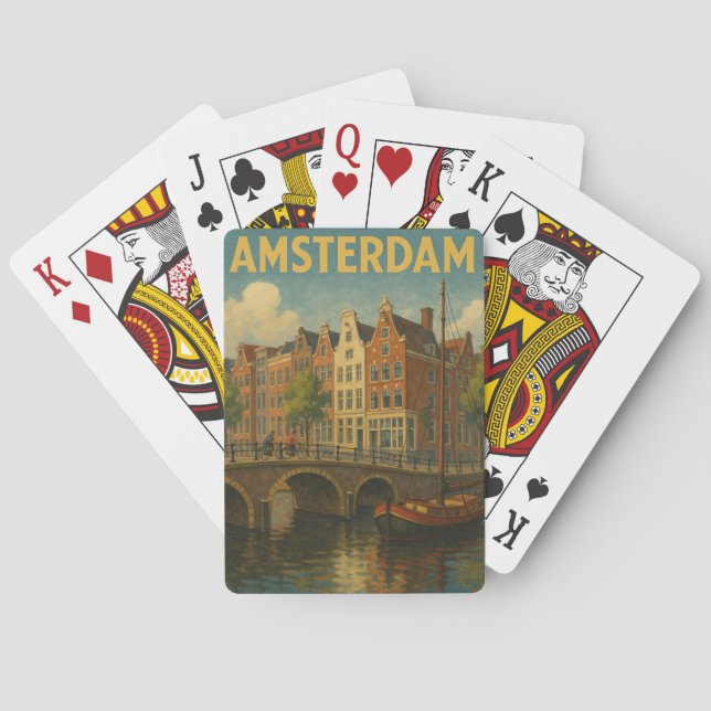 Baralho Retro Amsterdam Netherlands Grachten (Verso)
