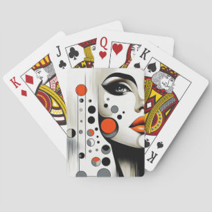 Baralho Retro Pop Diva: Elegância Geométrica Arte Abstrata