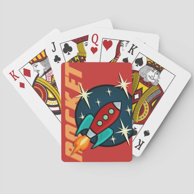 BARALHO RETRO ROCKET NAVE DECK OF PLAYCARDS (Verso)