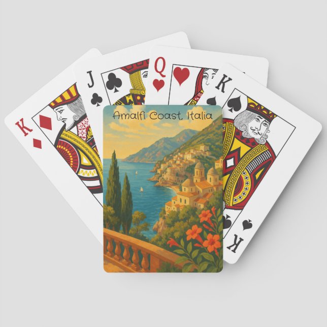 Baralho Retro Travel Amalfi Coast Italia (Verso)
