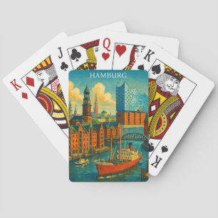 Baralho Retro Vintage Hamburgo Alemanha Elbphilharmonie