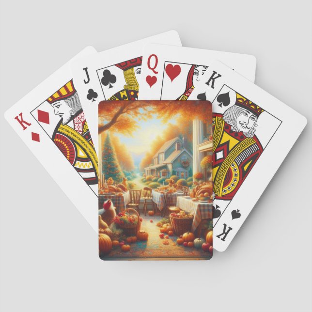 Baralho Reunião de Ação de Graças Quente e Cozy (Verso)