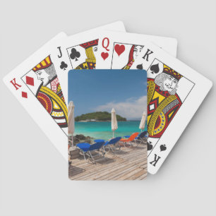Baralho Riviera Albanesa, Ksamil, frente à praia da cidade