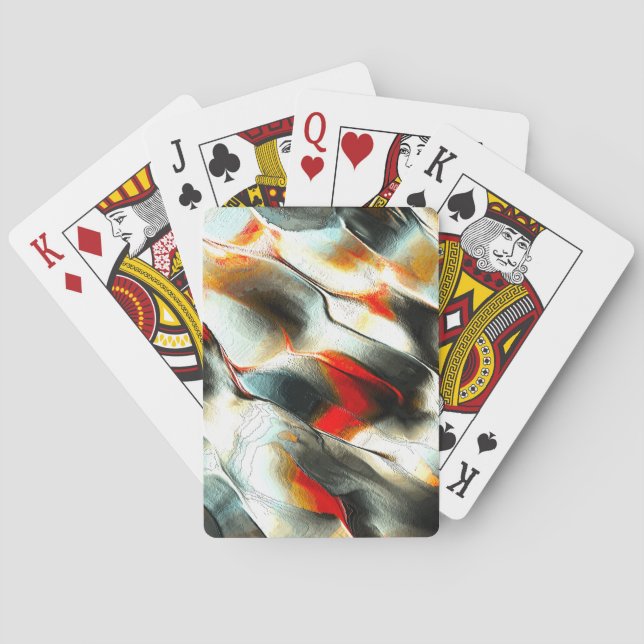 Baralho Rocha de seda grosseira sobre lenhador queimado, i (Verso)