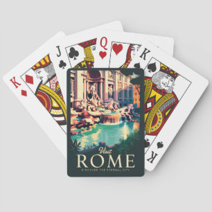 Baralho Roma Itália Trevi - Fonte de Ilustração Viagem Art