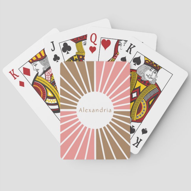 Baralho Rosa e Castanho Personalizados (Verso)