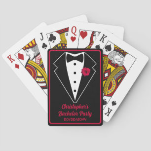 Baralho Rosa vermelha Negra de Tuxedo de Poker do Partido