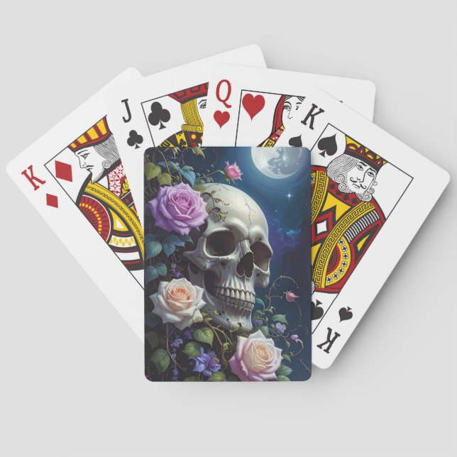 Baralho Rosas enluaradas Caveira (Verso)