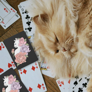 Baralho Rosas Rosa Lavanda Branca de Gato Pêssego 