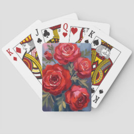 Baralho Rosas Vermelhas | Pintura em Aquarela Floral