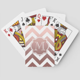 Baralho Rose Gold Chevrons Monogram
