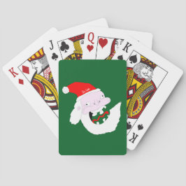 Baralho Rosto de desenho animado bobo do Papai Noel