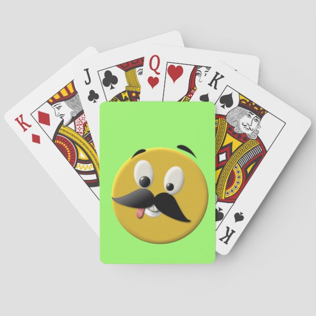 Baralho Rosto Feliz Idiota com bigode (Verso)