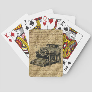 Baralho roteiros jornalísticos burlap antique tywrite